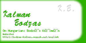 kalman bodzas business card